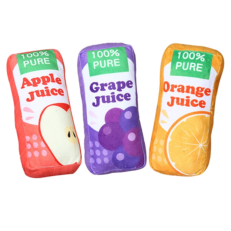 

Cute Fruit Juice Plush Small Dog Toy Sound BB Squeaky Toys Pet Puppy Interactive Training Dogs Toys Chew Squeak Toys For Cat