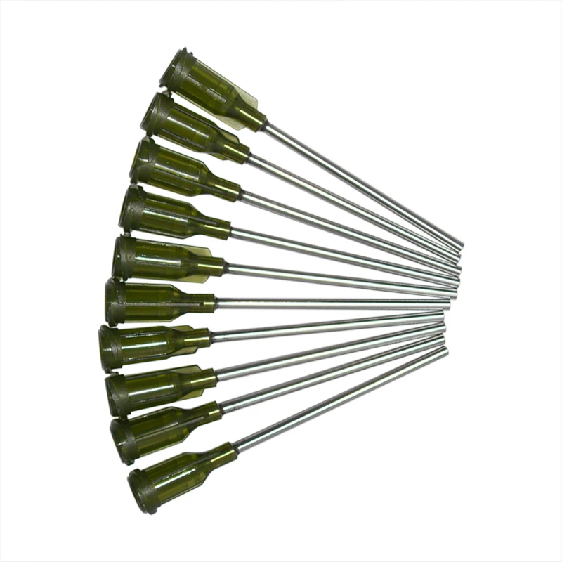 

10pcs Green 14Ga Stainless Steel Blunt Dispensing Needles Glue Syringe Needle Tips For DIY Gluing Filling Ink Oil Welding Flux