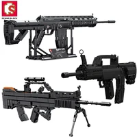 sembo machine gun military building blocks weapon soldier shooting game series diy bricks toys for kids adults