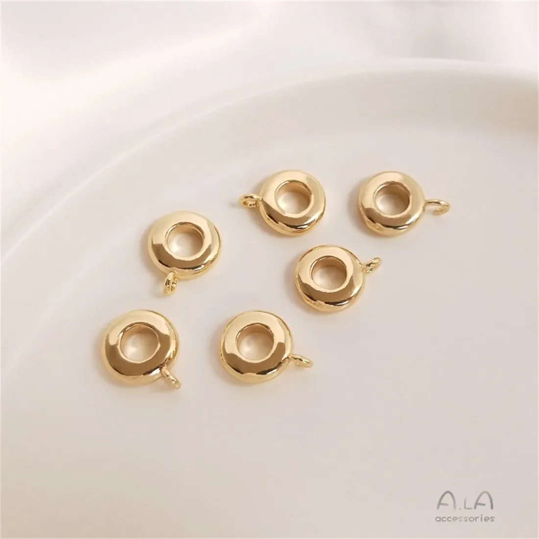 1 шт. 14-каратное позолоченное медное покрытие бусины-проставки Bea Wheel открытый люк