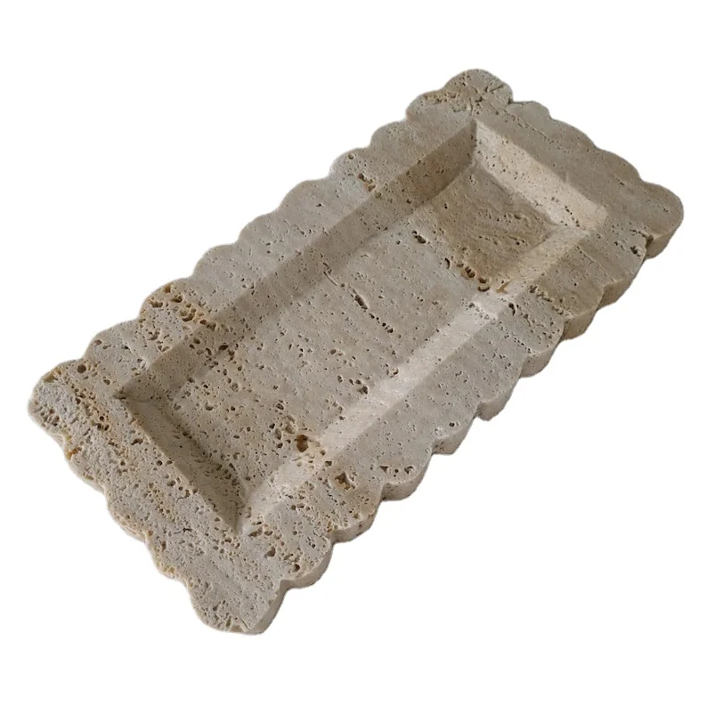 

Travertine Scalloped Tray Holder Collection Marble Jewellery Display Serving Tray Jewelry Storage Marble Tray