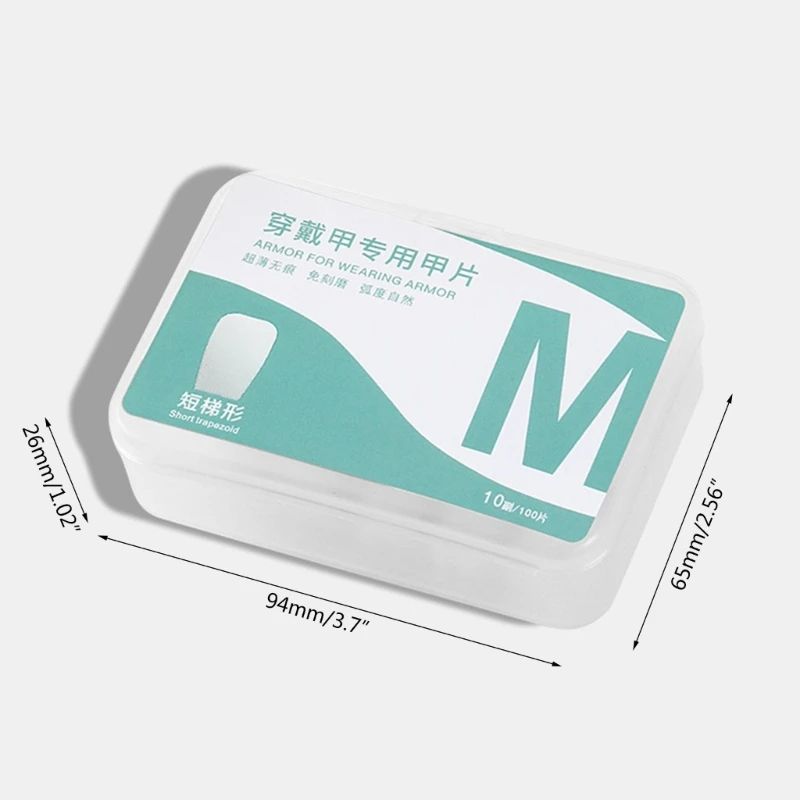 

100 шт., акриловые накладные ногти с прозрачной коробкой