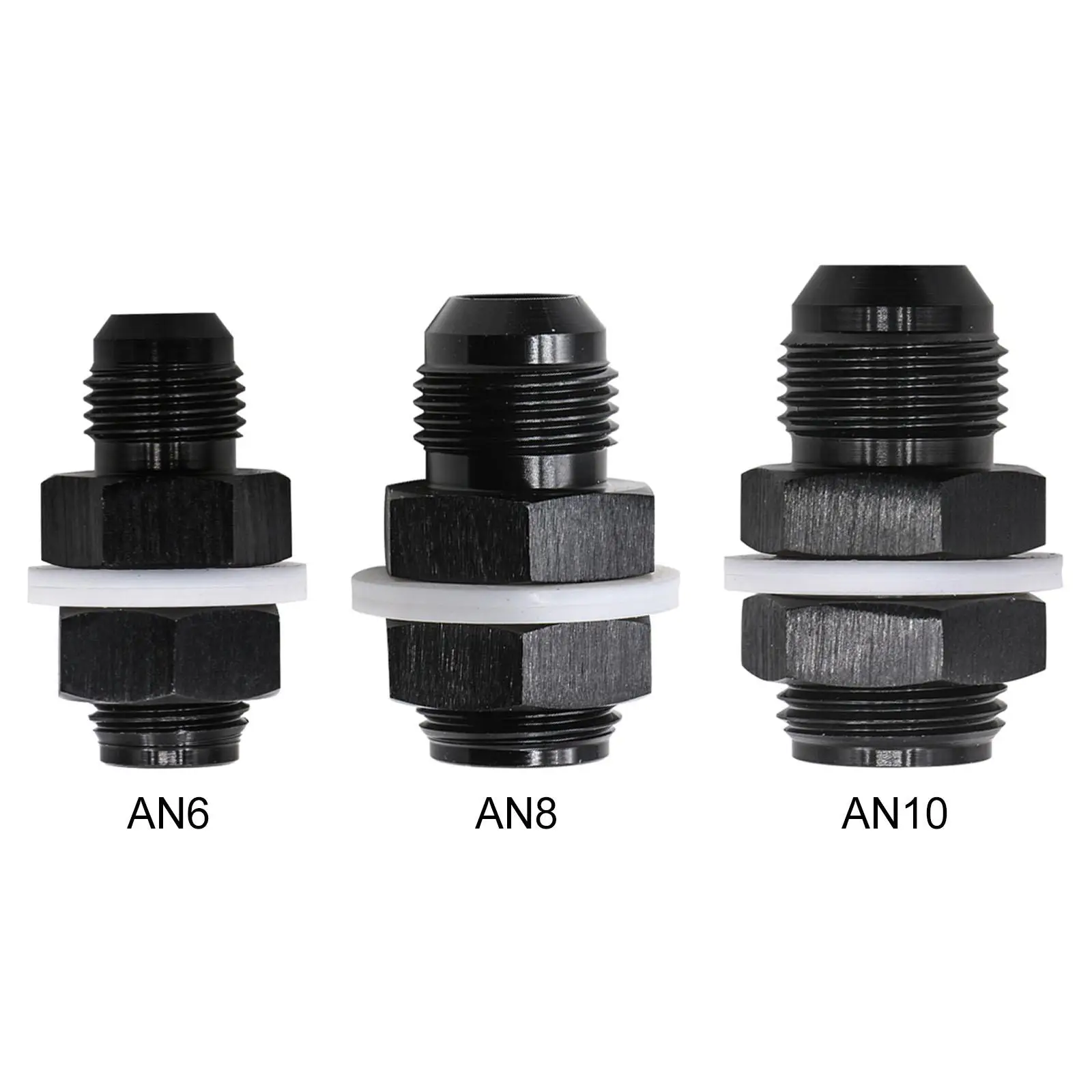 

Male Flare Straight Fuel Cell Bulkhead Fittings with Locking Nut Aluminium Fit for Car