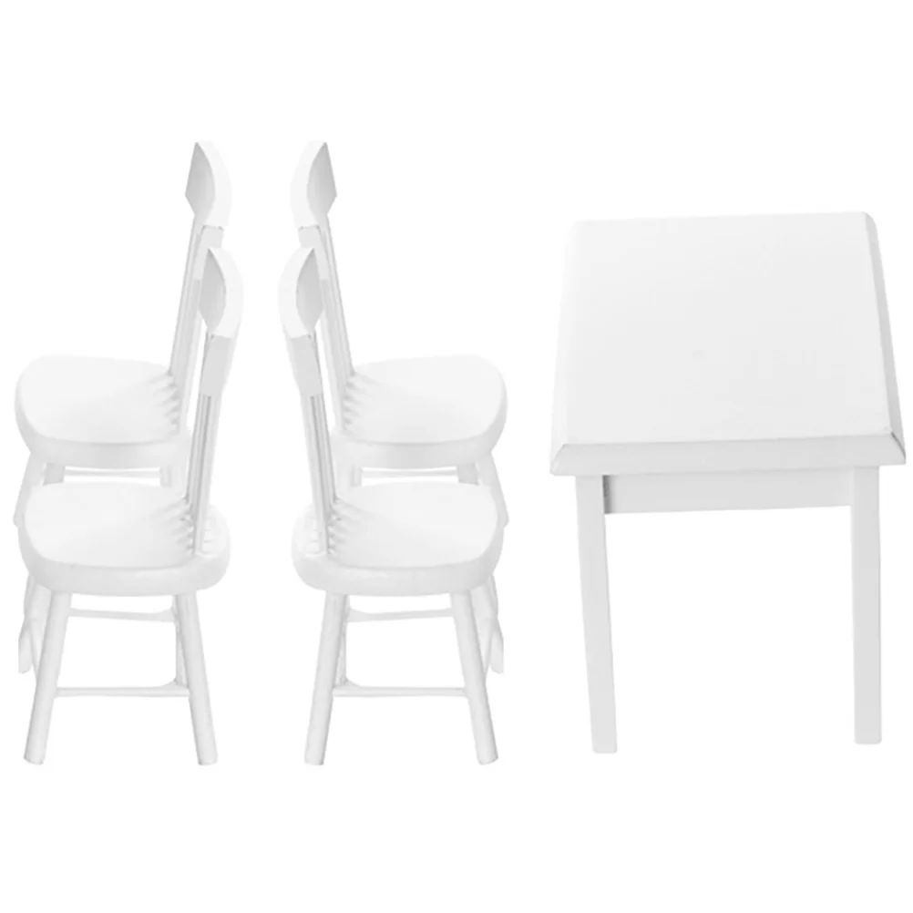 

Mini Chairs Miniature Table House Wooden Furniture Model Accessories Crafts