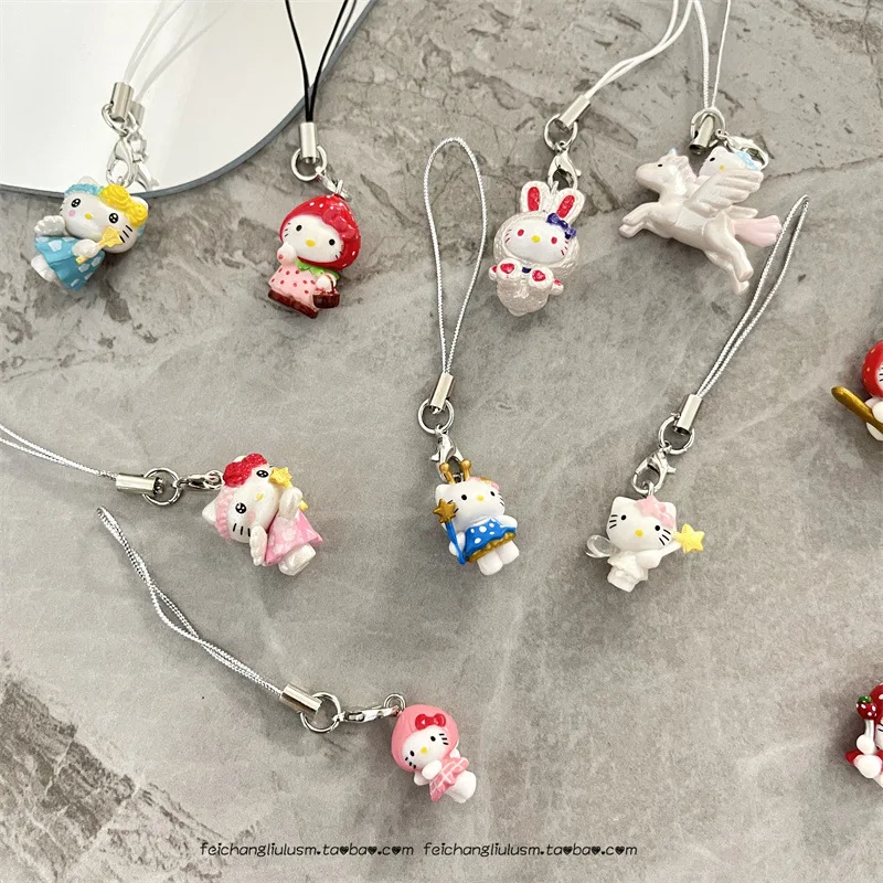 1 Набор подвеска для телефона Hello Kitty Sanrio аниме Kawaii веселая Женская брелок