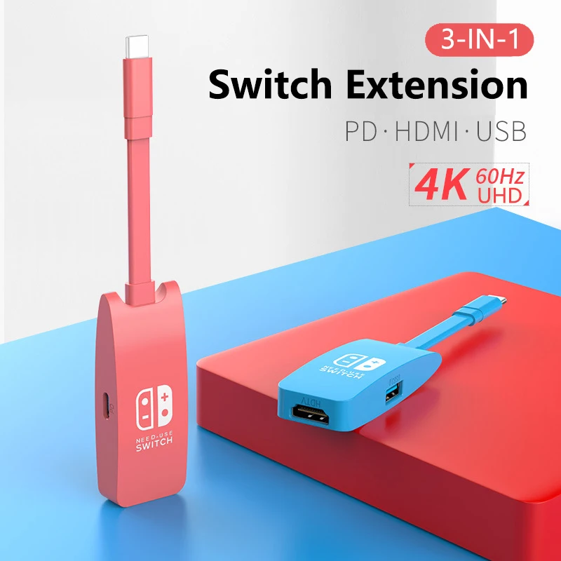 

Док-станция для телевизора для Nintendo Switch, USB Type C на 4K HDMI-совместимый концентратор USB 3,0 для Macbook Pro