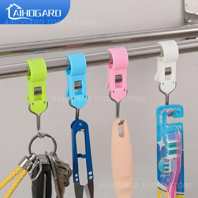 

Портативный и удобный подвесной зажим, булавка для одежды, крючок, прочный зажим для ванной комнаты, 4 шт., шарнирный зажим, маленький и приблизительный парный