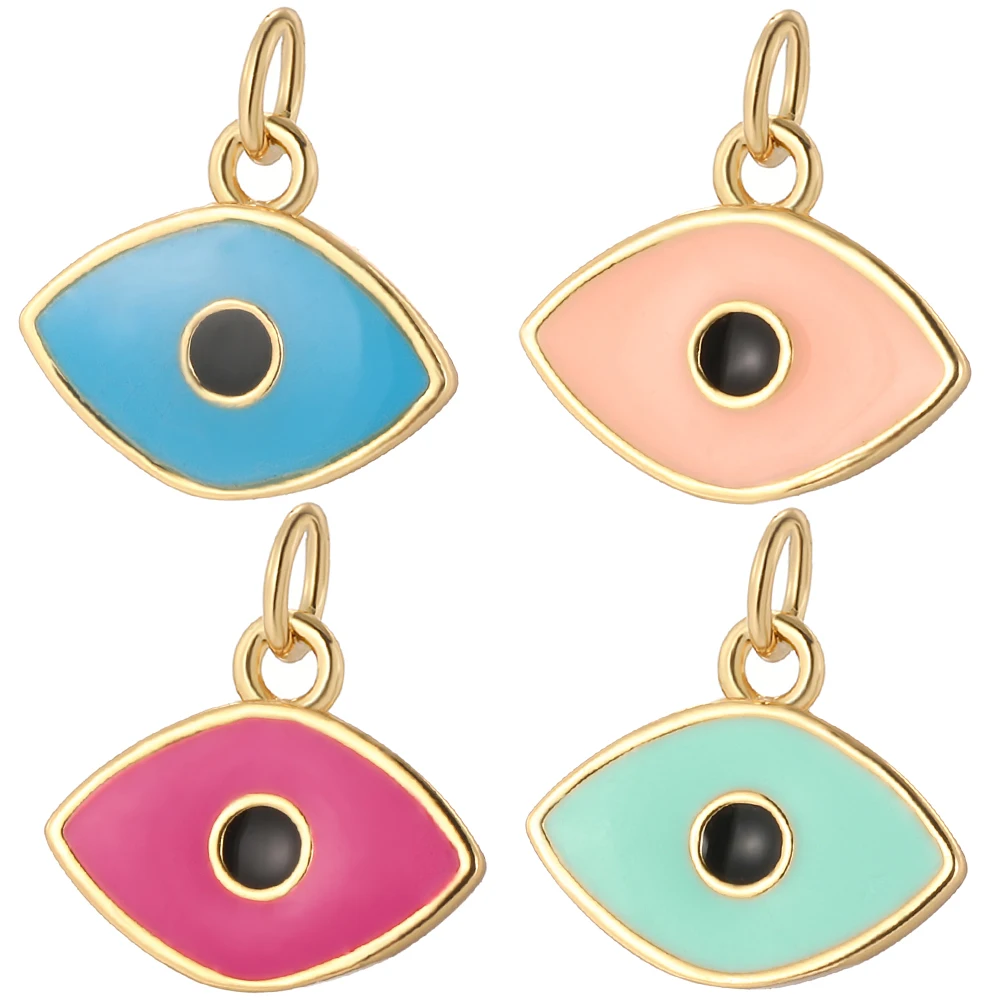 

Boho Enamel Turkish Evil Blue Eye Charms Diy Earring Necklace Pendant Bracelet Keychain Dangle Charm for Jewelry Making Supplies