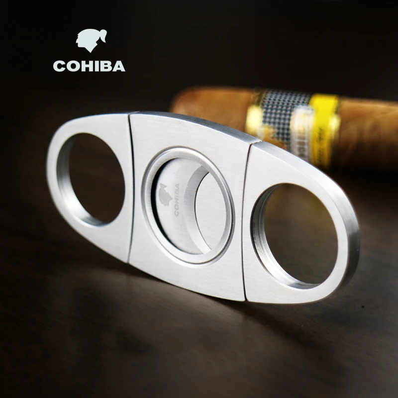 

COHIBA Cigar Cutter Stainless Steel Classic Cutter Guillotine Metal Cigar Scissors Gift Puncher Cutting Knife Cigar Accessory