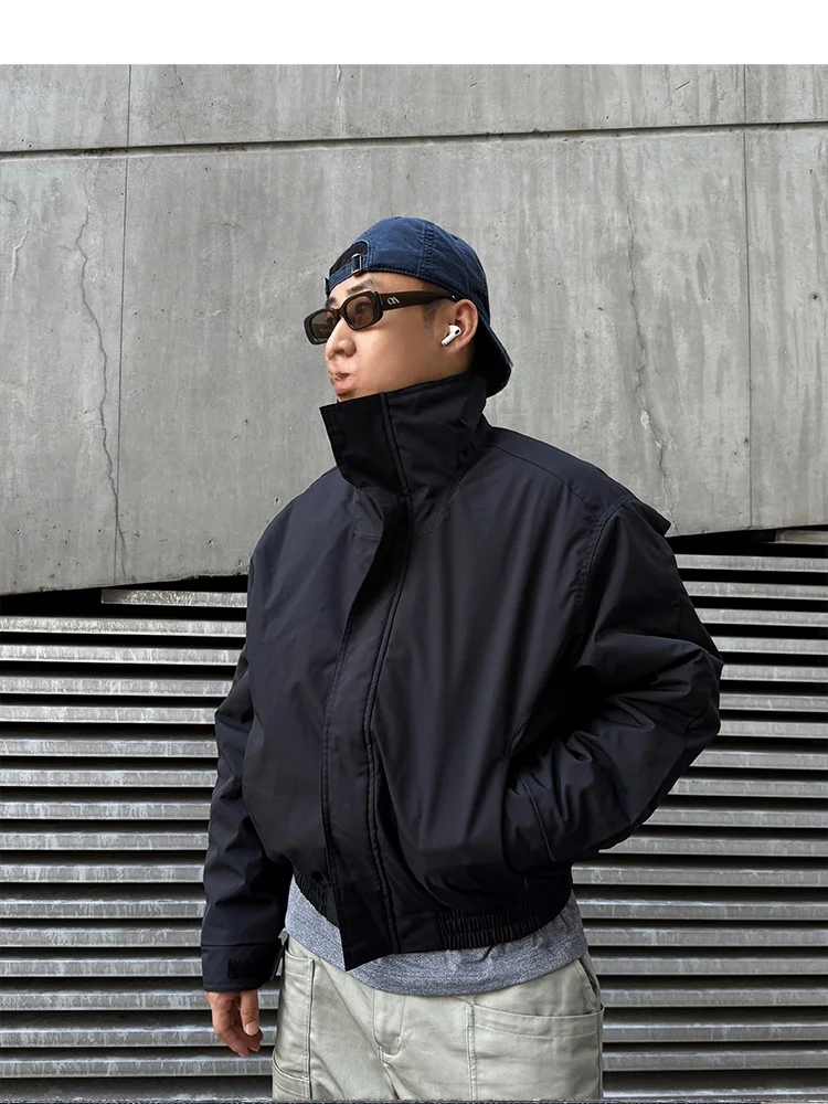 [Sts] Limb Jacket Autumn and Winter Warm Flng Structure Loose Stand Collar Capable Fluffy Cotton-padded jacket ...