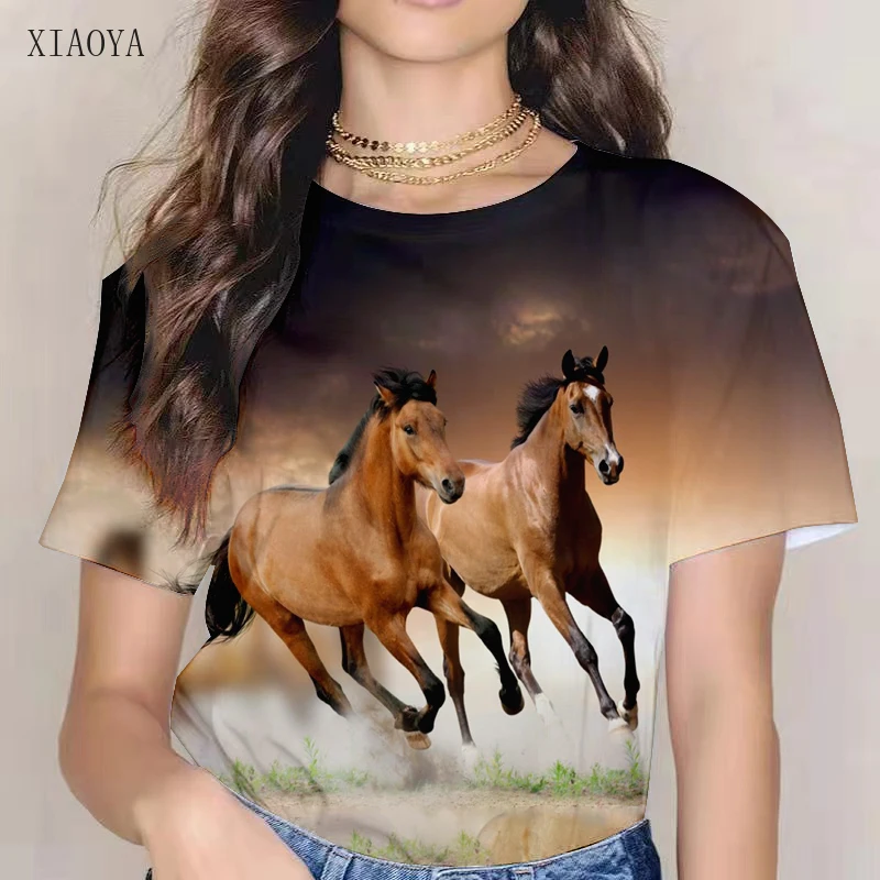 

Fashion Woman T-shirts 2022 Horse 3D Printing Spain Women's Shirts for Summer Pretty and Cheap Female Blouses Short Sleeve Tee