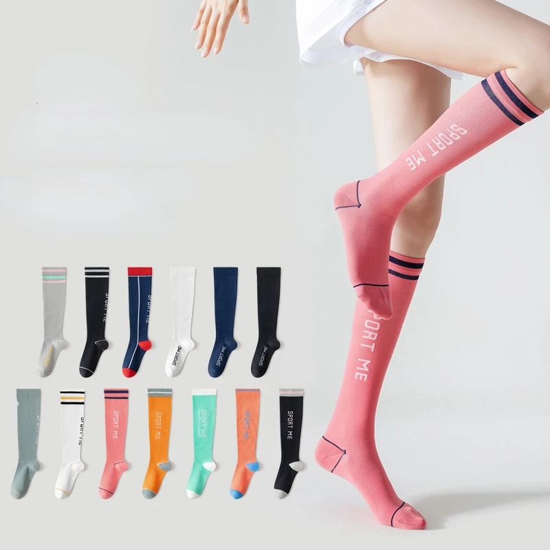 

Sports muscle energy compression socks female professional fitness running jump rope pressure thin leg calf socks long tube