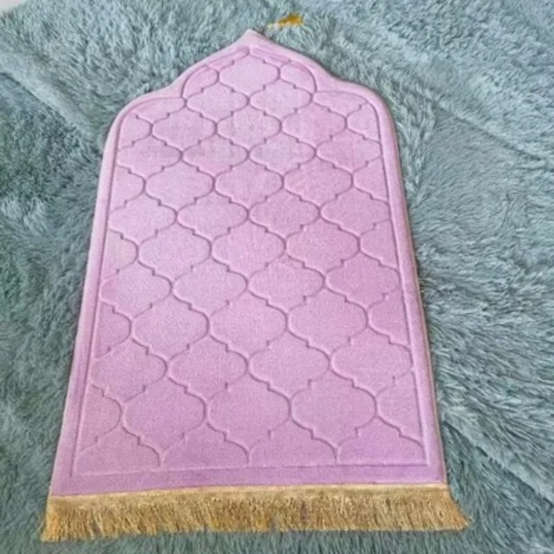 

Prayer Mat for Muslim Ramadan Flannel Carpet Worship Kneel Embossing Floor Carpets Non-slip Soft Portable Travel Prayer Rug
