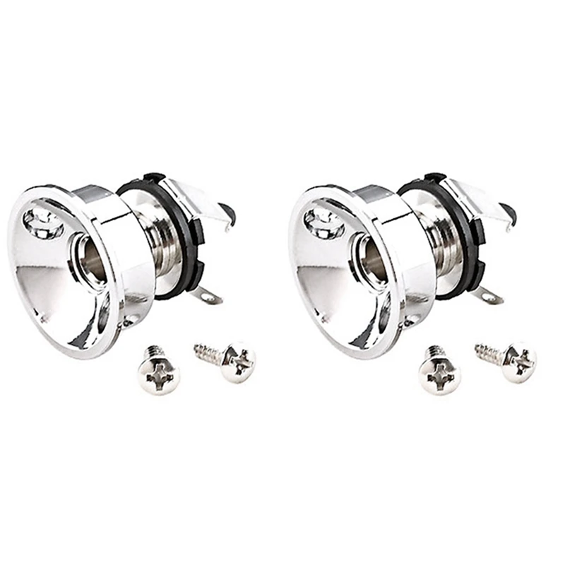 

2 Pcs 6.35Mm 1/4Inch Guitar Jack Stereo Output Socket For Telecaster Electric Guitar Parts