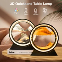 moving art sand led table lamp 3d hourglass light deep sea sandscape 360 rotatable quicksand decorative night lights home decor