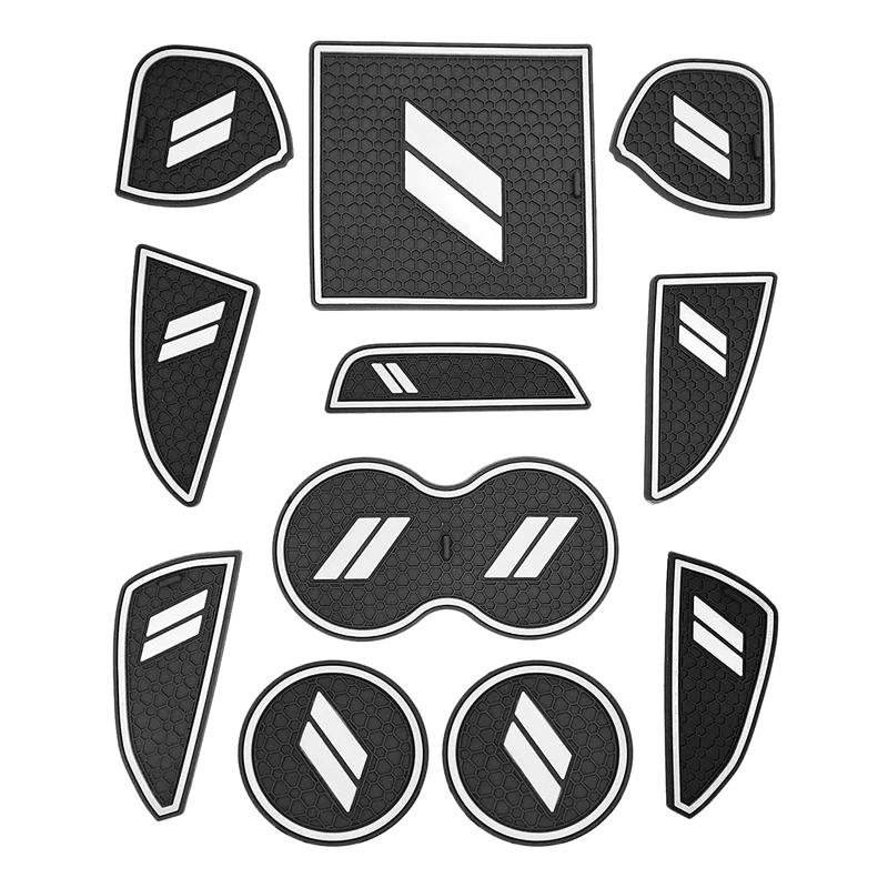 

Non-Slip Dustproof Pad for Dodge Challenger 2015-2021, Cup Holder Pad Pad Door Pocket Center Console Pad White