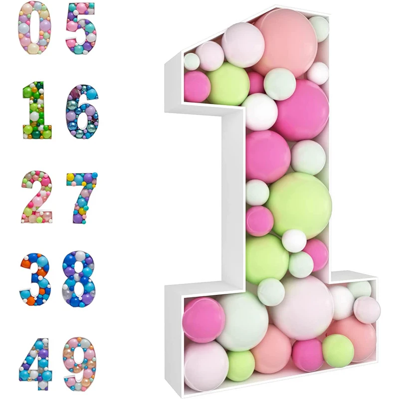 

73cm Giant Figure 1st 2nd 3rd Balloon Filling Box Birthday Balloon Stand 30 40 50 Ballon Frame Kids Adults Birthday Party Decor