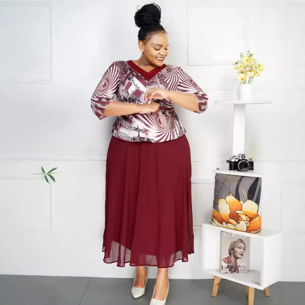 Африканские платья для женщин элегантное лоскутное платье макси с принтом