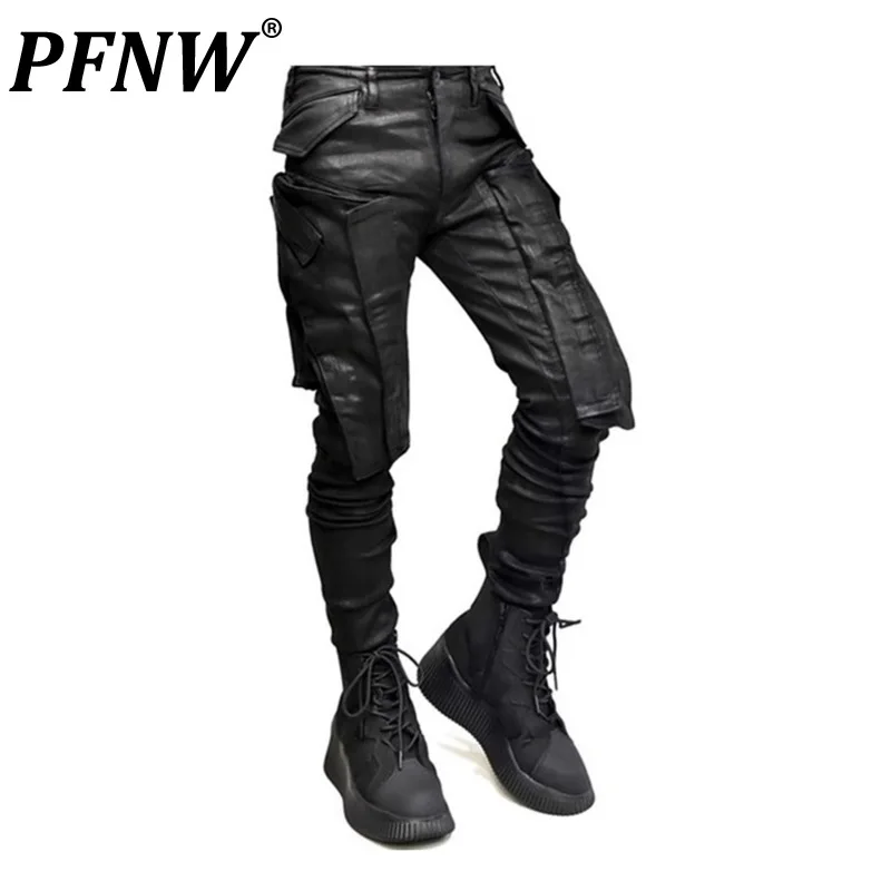 PFNW Spring Men's Paratrooper Versatile Techwear Cargo Pants High Street Motorcycle Cotton Personality Pencli Trousers 12Z1607