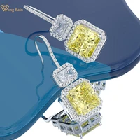 wong rain luxury 925 sterling silver citrine gemstone drop dangle diamonds anniversary hook earrings fine jewelry gift wholesale