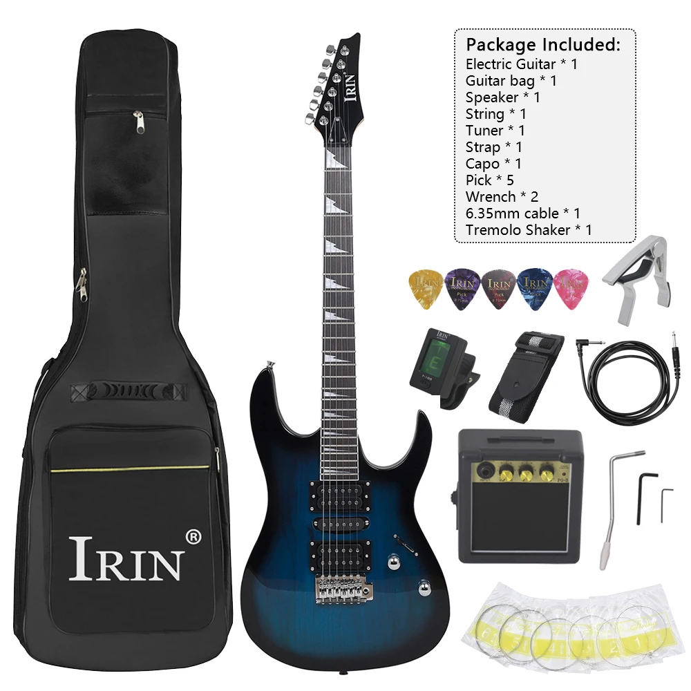 IRIN 6 Strings Electric Guitar 24 Frets Maple Body Neck Electric Guitarra With Bag Amp Tuner Necessary Guitar Parts Accessories