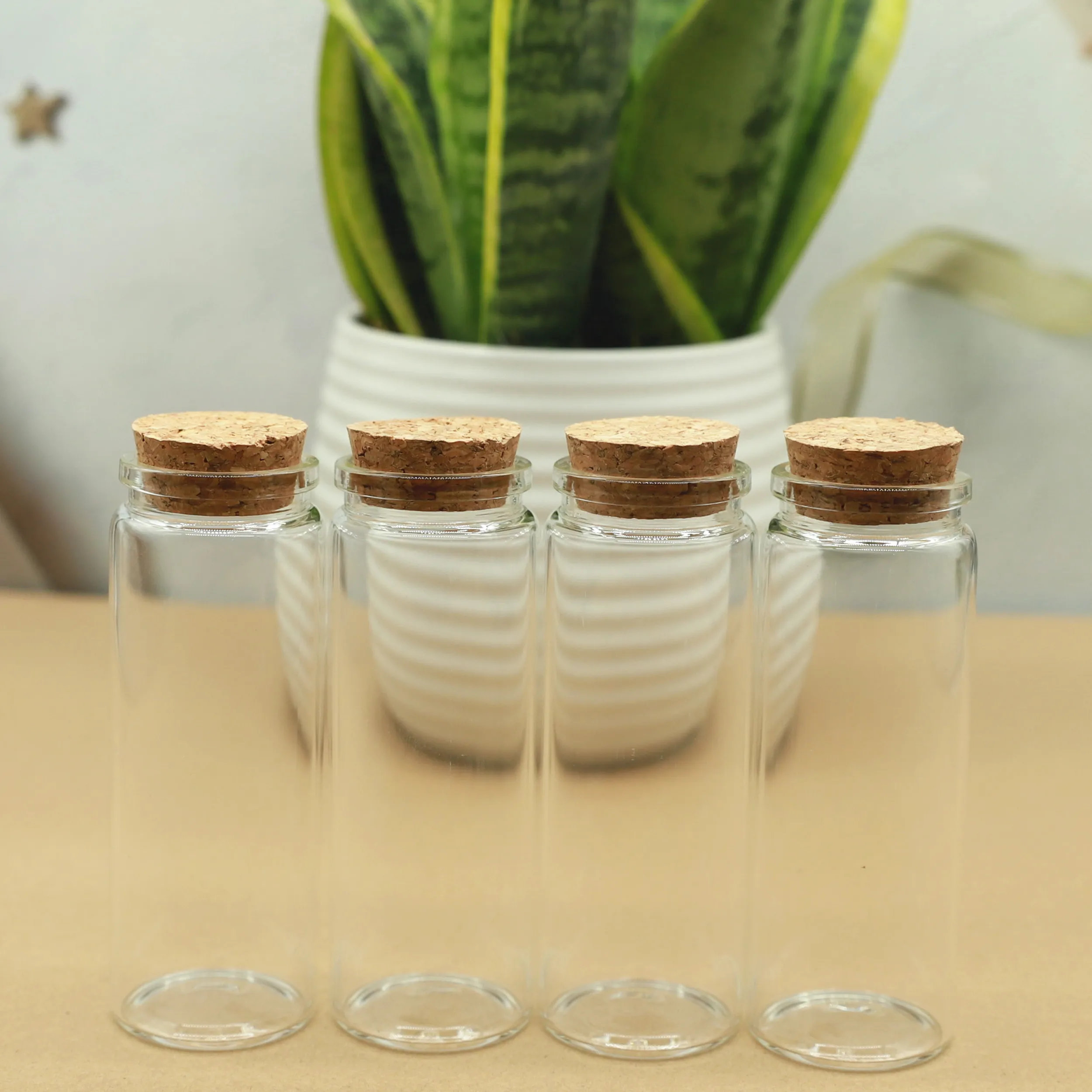 

24 Pieces Glass Bottles 37*100mm 80ml Storage Jar for Spice Corks spicy Bottle Candy Containers Vials With Cork Stopper