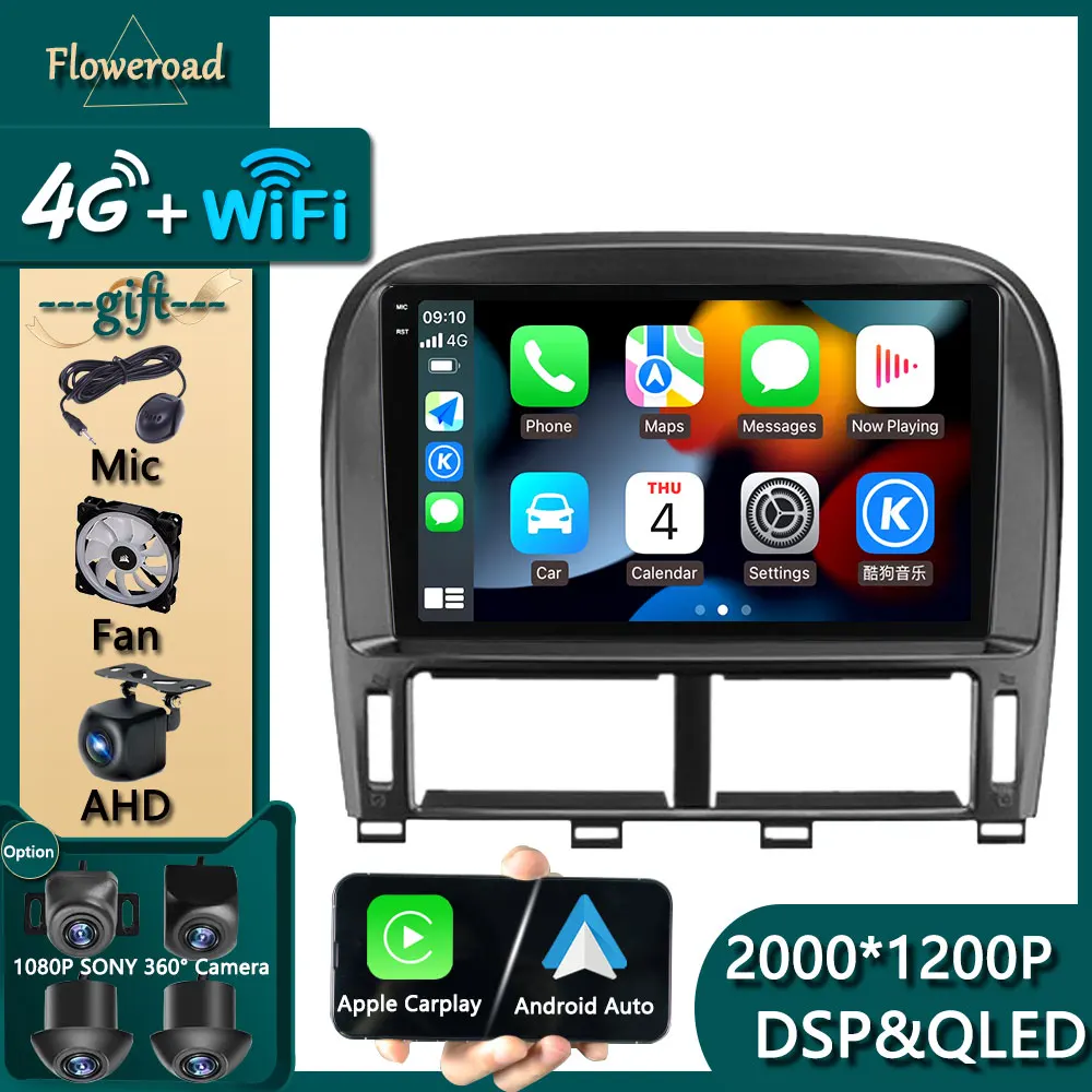 

Head Unit Carplay Android For Lexus LS430 XF30 LS 430 2000-2006 Car Radio Multimedia Player Navigation GPS Stereo Monitor Screen