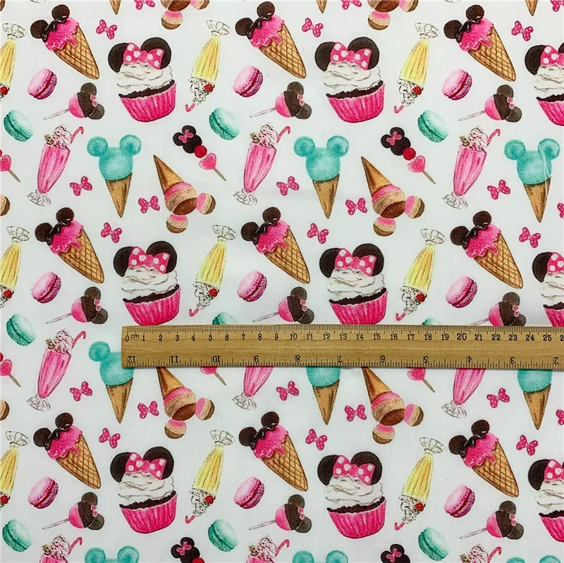 Ширина 145 см искусственный хлопок с рисунком мыши однотонный принт лоскутная