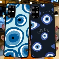 luxury blue eyes lucky eye silicone funda for samsung galaxy s7 s8 s9 s10 edge s10e s20 s21 note 8 9 10 20 ultra plus phone case