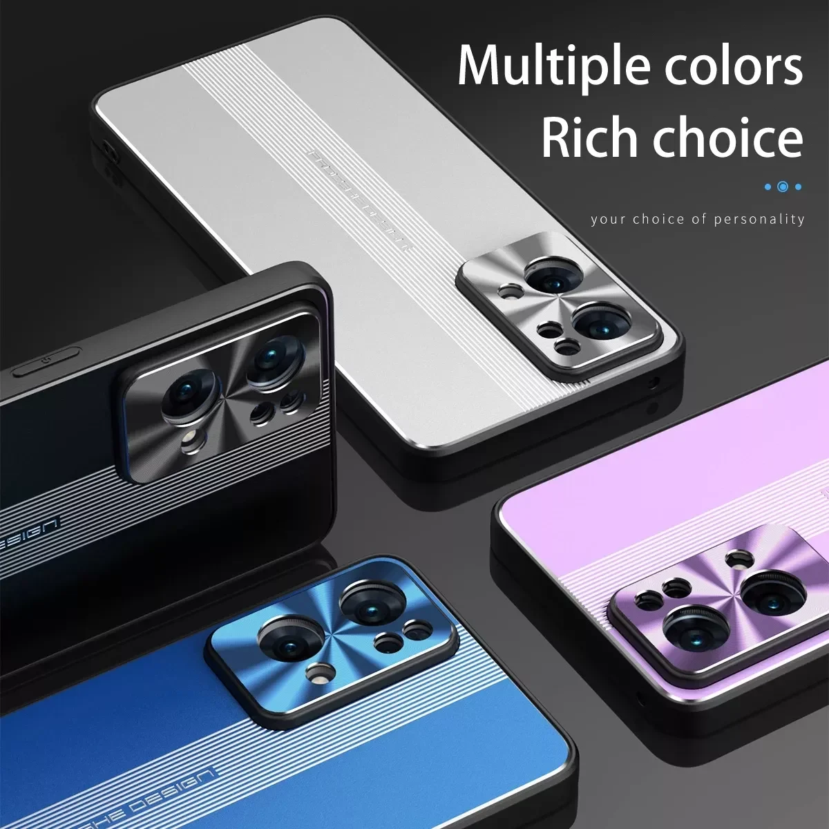 

Luxury Drawing Metal Frame Lens Protection Case For OPPO Reno 7 6 5 SE Find X3 Pro Car Magnet Phone Cover With Lens Cover Shell