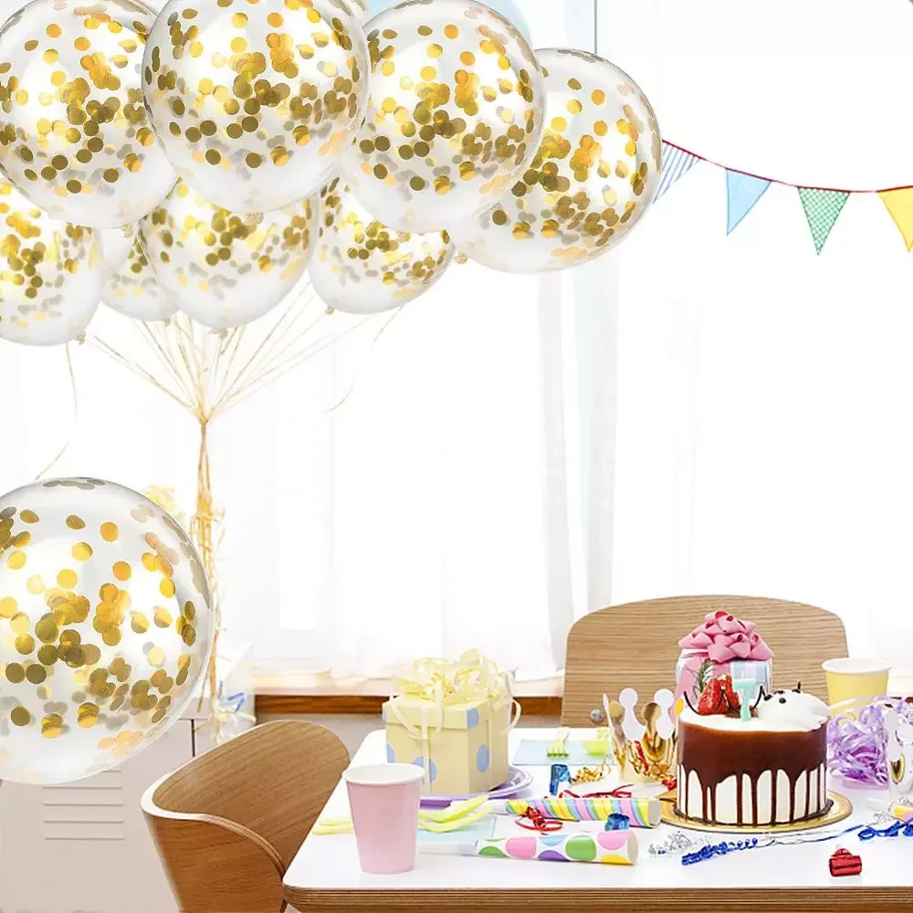 

lot Glitter Confetti Latex Balloons Romantic Wedding Decoration Gold Clear Birthday Party Decoration Kids Baby