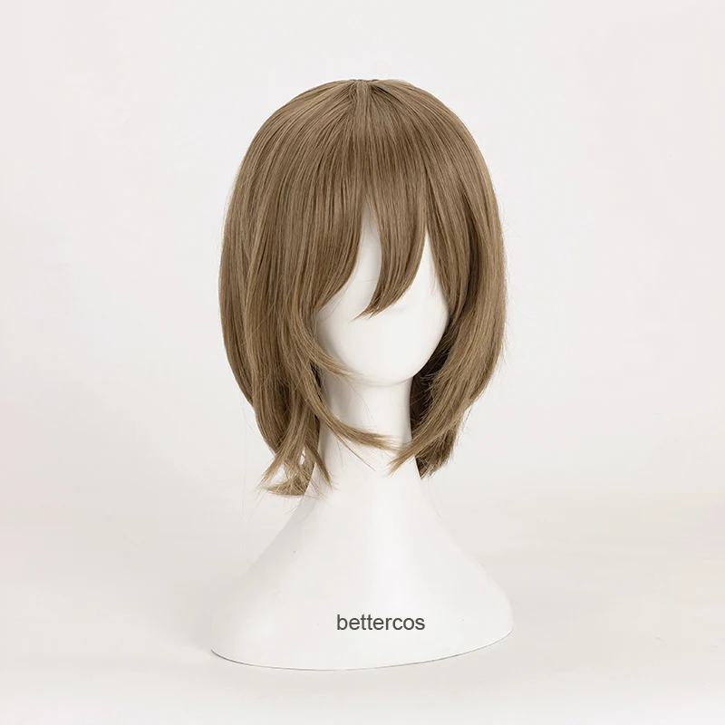 Фото Высокое качество Persona 5 Goro Akechi, парик для косплея, короткие льняные коричневые термостойкие синтетические волосы, игровые аниме-парики + шапочка для парика №2