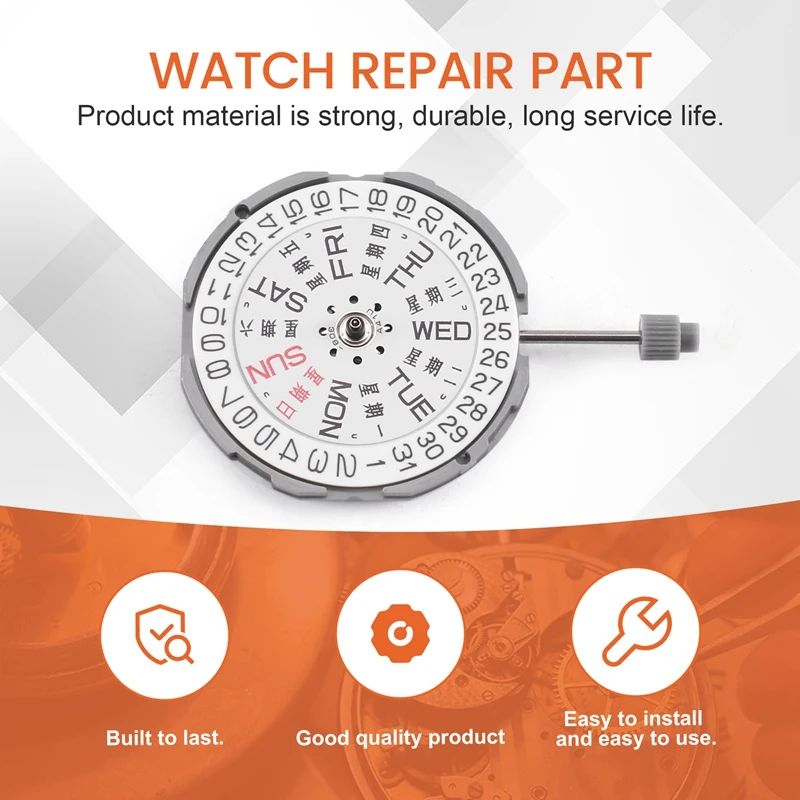 Металлический кварцевый механизм для часов с 3 стрелками и датой запасные части