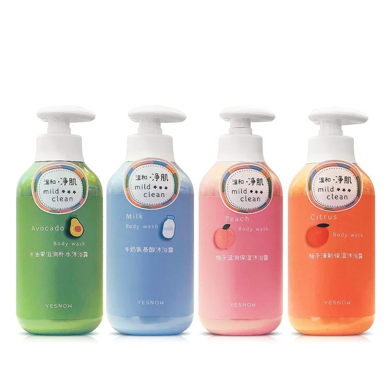 

Fresh and Fruity 4-color Shower Gel Mild Formula Fruity Fragrance Soothing Cleansing Bubble Bath Oil Control Moisturizing
