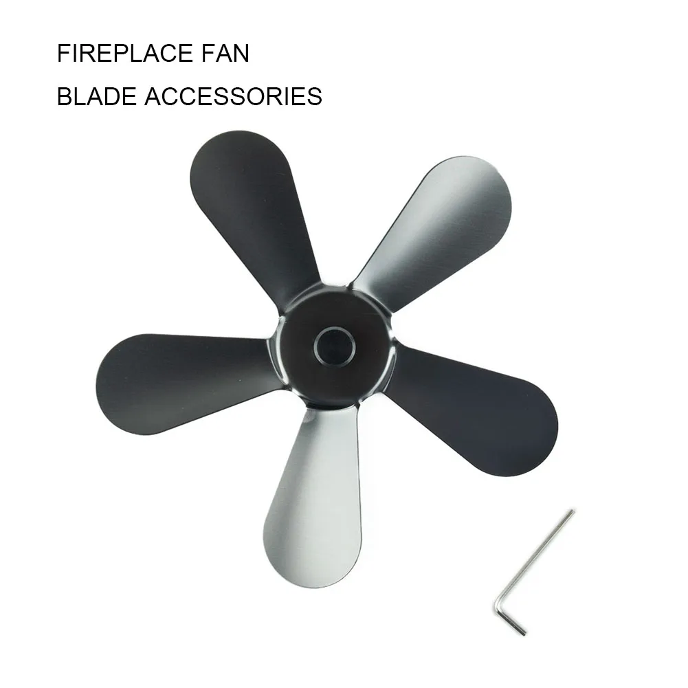 

Stove Fan Fan Blades 5 Blade Fan Aluminum Alloy Chimney Pipe Fan For Thermal Power Oven Fan Heat-Resistant Iron Grey