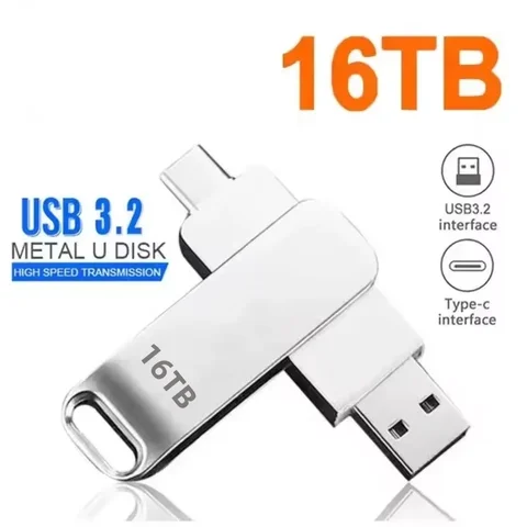 Memoria 16 ТБ USB 3.2 металлический флэш-накопитель