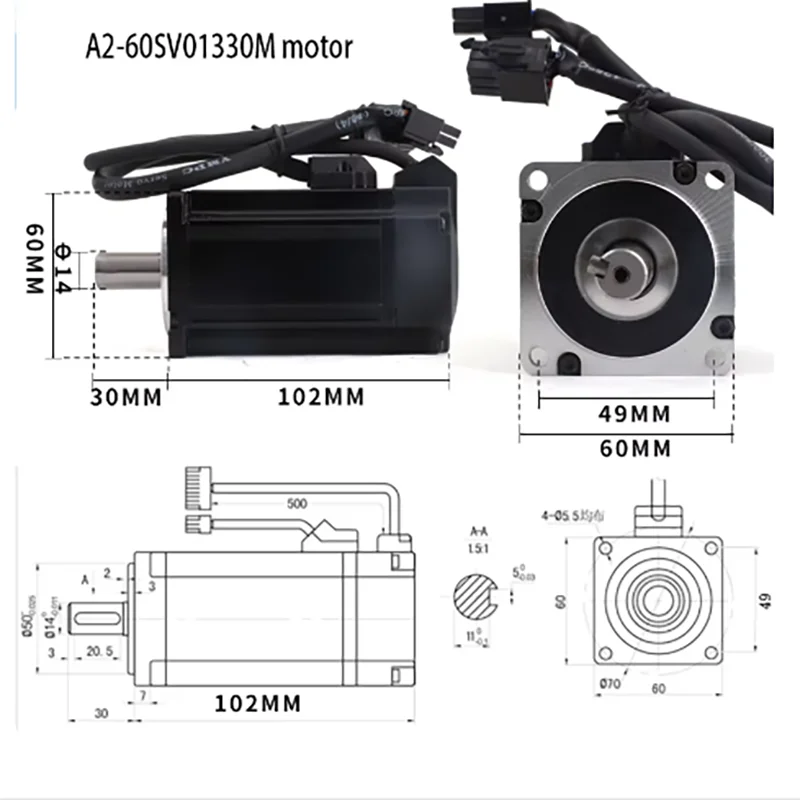 Набор сервомоторов 60SV01330M 400W1.27N + A2M/A2 60 000 об/мин