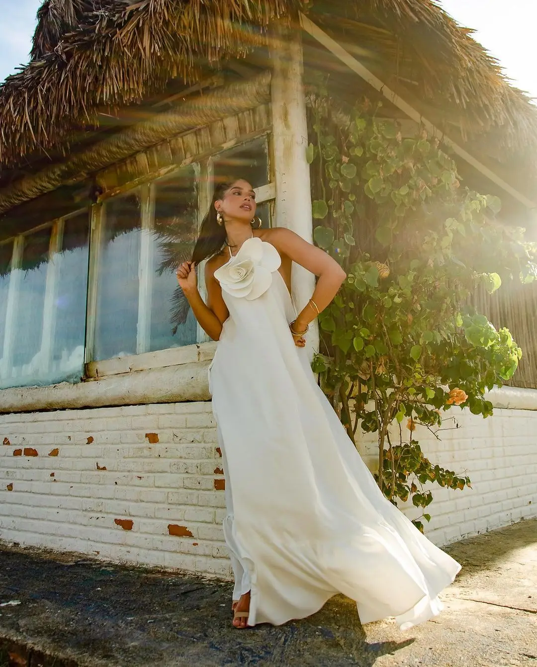 Женское длинное платье с цветочным принтом элегантное вечернее открытыми