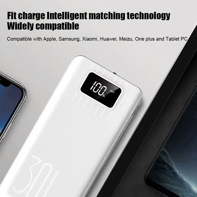 30000 мАч/40000 мАч Power Bank Портативная зарядка Poverbank Внешнее зарядное устройство для