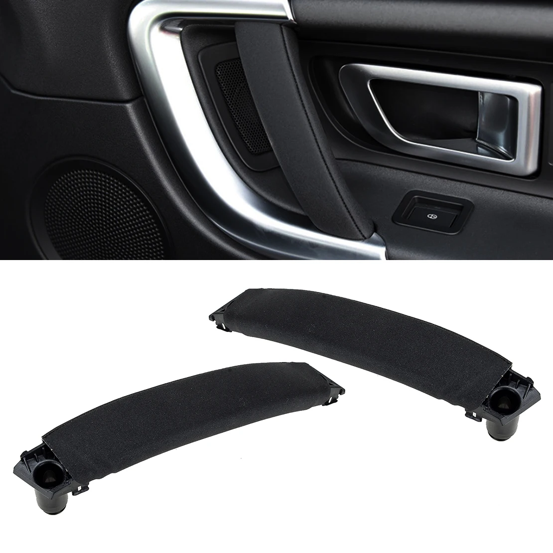 

LR076161 LR076163 LR076151 LR076153 Pair Black Frosted Inner Door Pull Handle Fit for Land Rover L550 Discovery Sport 2015-2019
