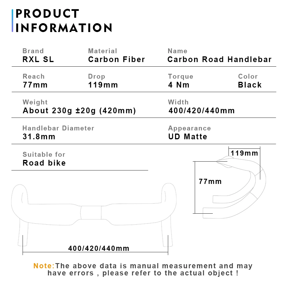 RXL SL Велосипедный руль 31 8 гоночный карбоновый дорожный UD Матовый велосипедный