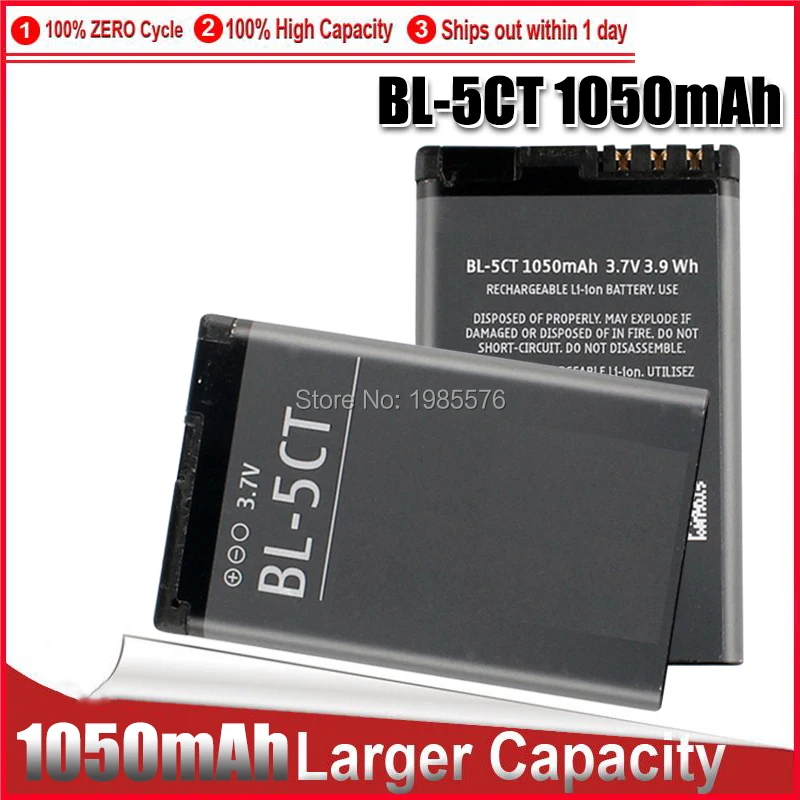 1 5pc 1050mah replacement phone battery bl 5ct bl5ct batteries for nokia 3720 5220 5220xm 6730 6330 6303i c5 02 bl 5ct free global shipping