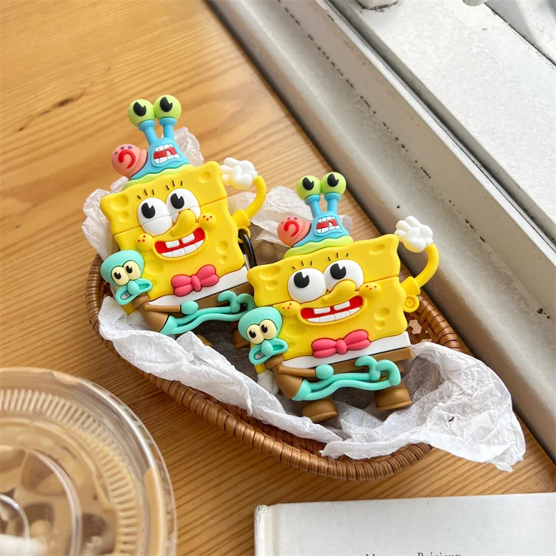 

Miniso Spongebob Anime Case For Airpods Pro Case,3D Cartoon Silicone Earphone Cover For Airpods 3 Case For Boys/Kids