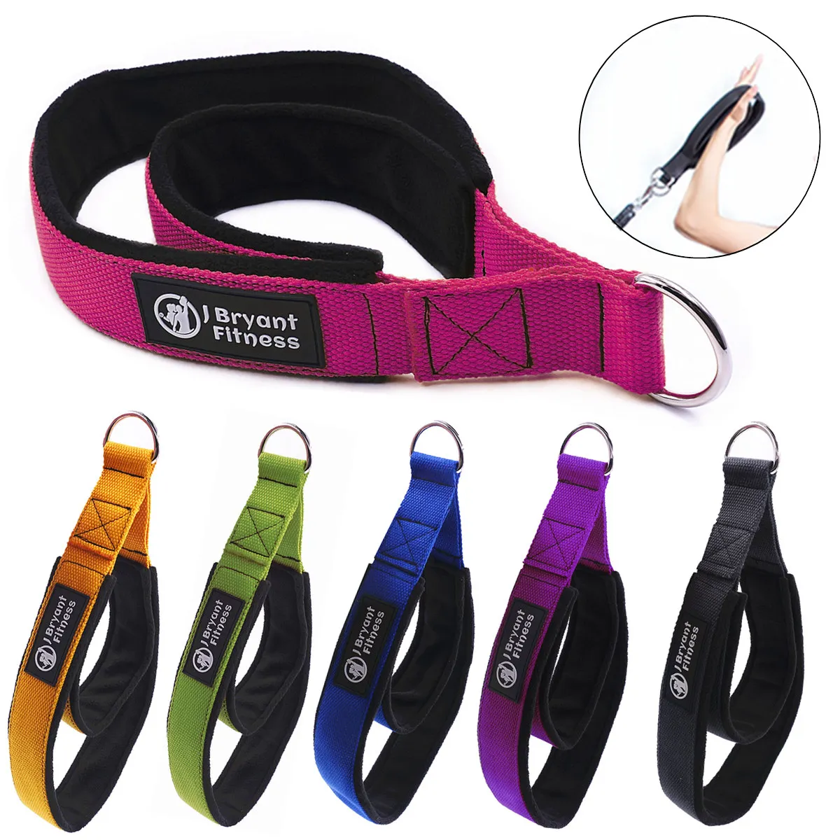 

1 Pair Pilates Double Loop Straps for Reformer Feet Fitness D-Ring Straps Handle Yoga Exercise Accessories for Home Gym Workout