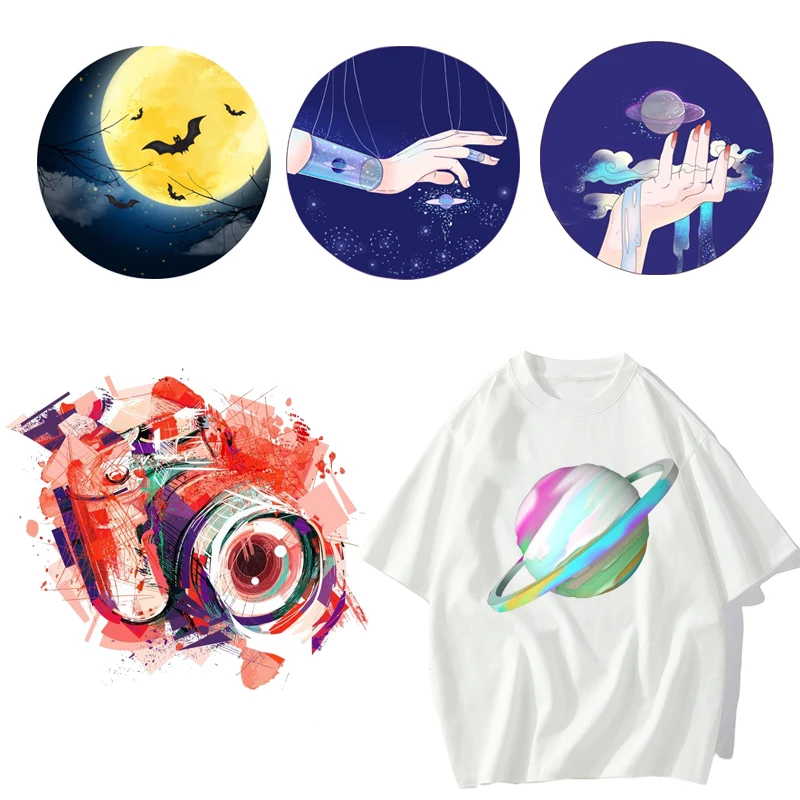 Классные Волшебные Мультяшные планеты DTF термонаклейки Переводные картинки