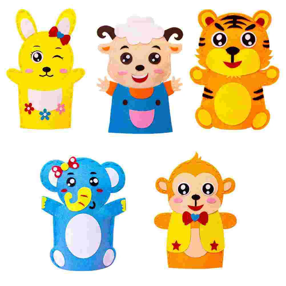 

5 Sets Adorable Hand Puppet DIY Material Educational Toys Kids Interactive