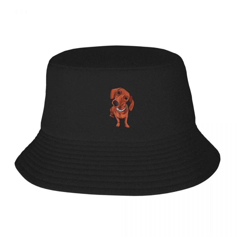 

Cute Red Dachshund Sausage Dog Lover Gift Adult Fisherman's Hat Bob Bucket Hats Men Women Caps fisherman Hat Girl Boy Hat