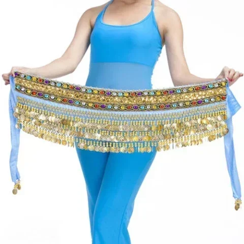 Костюм для танца живота пояс бархатный шарф хип-шарф индийской танцовщицы бисер