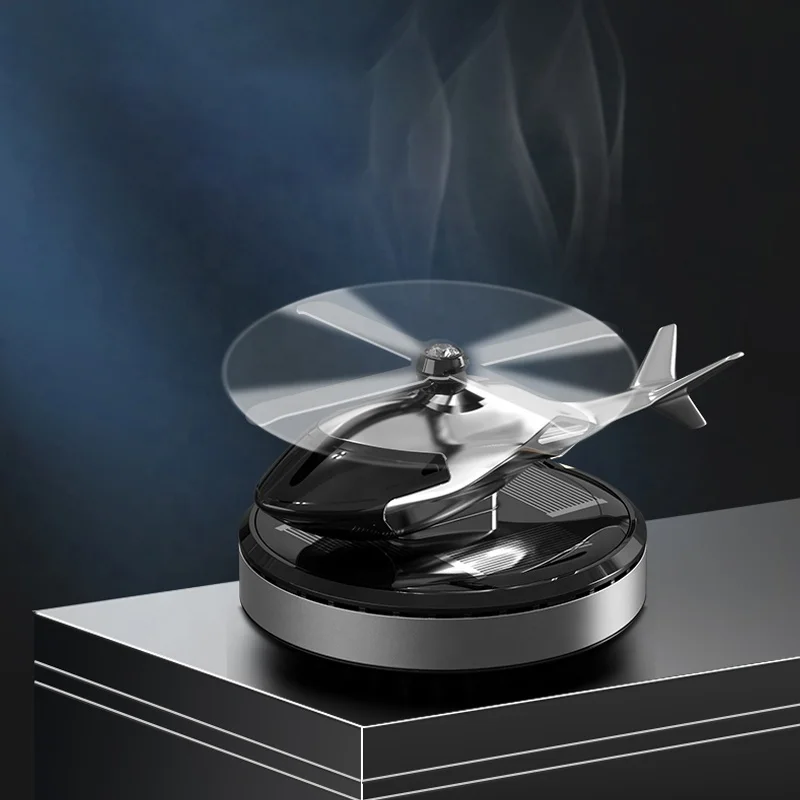 

Solar Rotary Airplane Ornament Car Aromatherapy Wholesale Creative Fighter Decorative Car Perfume car air freshener Factory