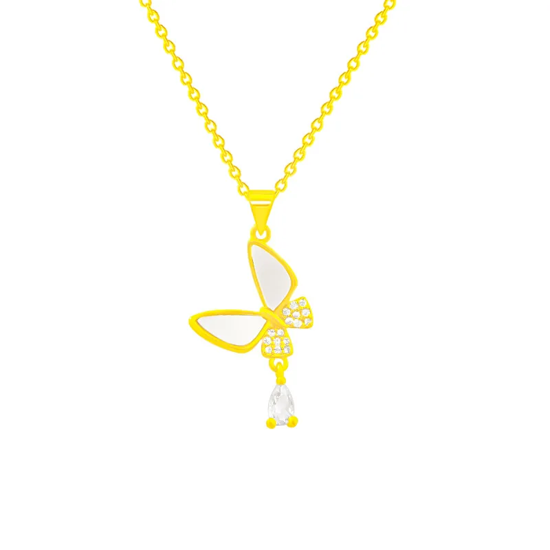 

Animal Flying Small Butterfly Zircon Chain Pendant Necklace Nimble Lucky Love Heart Mother's Day Woman Wedding Blessing Jewelry